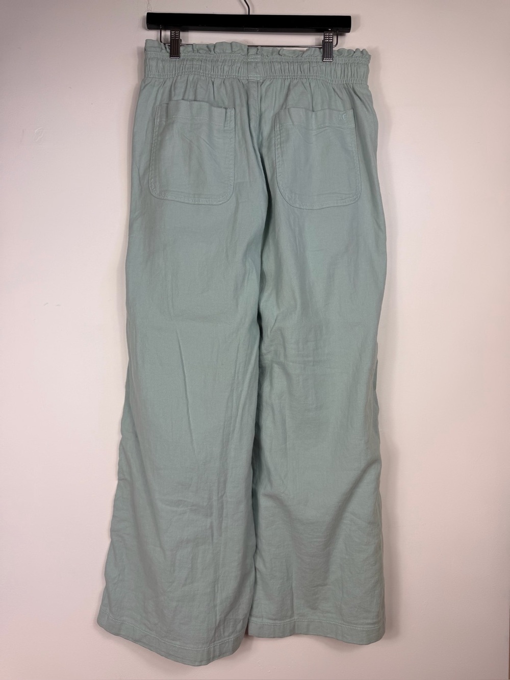 NWOT American Eagle Linen Blend Wide Leg Pants Sage Green Elastic Waist Size S - Picture 9 of 16